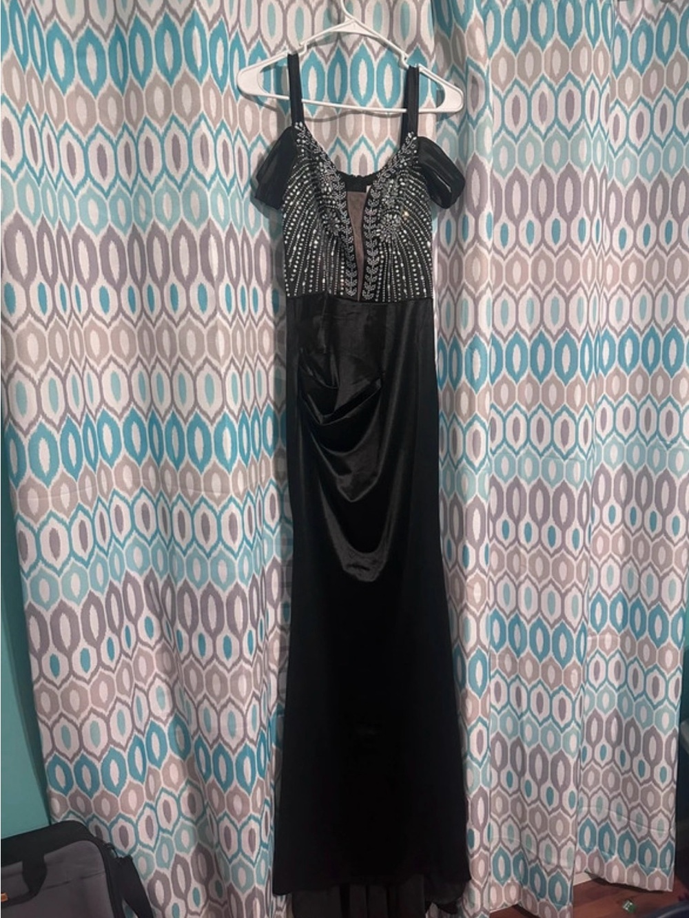 Source Unknown Black Beaded Prom Dress